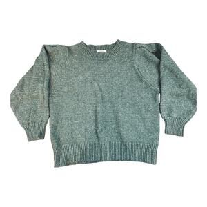 Zenana women's sz large green knit sweater long sleeve pull on